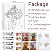 VALLSIP 4 Pack Pre Drawn Canvas for Painting for Adults Paint and Sip Party Supplies Canvas Painting Kits Stretched Canvas to Paint Games Anniversary Gifts Ladies Night Flowers Girl Art Set(8x10)