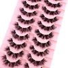 HBZGTLAD Invisible band Lashes 10 Pairs 3D Faux Mink Lashes Natural short Transparent Terrier Lashes Clear Band Soft Eyelashes Extension (10pairsN24)