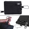 Tactical Keychain Pouch - Military Mini Size Belt Gear EDC Pocket Organizer as Coin Purse ID Card Holder Car Fob Key Waist Case Wallet Headset Pack (Black)