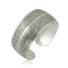BODYA Tibeten Silver Carved Spiral Flower Connecting Branches Pattern Wide Band Open Cuff Bracelet Bangle
