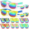 Mocoosy Foldable Kids Sunglasses Bulk,18 Pack Neon Sunglasses with UV400 Protection, Summer Pool Party Favor Beach Luau Graduation Party Supplies Birthday Goodie Bag Stuffers for Boys Girls Age 4-8-12