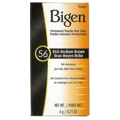 Bigen Permanent Powder Hair Color 56 Medium Brown 1 ea (Pack of 12)