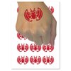 Chinese Lucky Bat Symbol of Good Fortune Temporary Tattoo Water Resistant Fake Body Art Set Collection - 15 2" Tattoos (1 Sheet)
