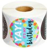 BLUE PANDA 504 Piece Round Happy Birthday Stickers for Students, Happy Birthday to Me, Today is My Day Stickers, Kids Party Favors, Teachers, 6 Assorted Designs (2 Inches)