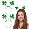 2 Pieces St Patrick's Day Shamrock Headbands Green Clover Plain Hair Hoops Band Head Boppers Irish Party Costume Accessories