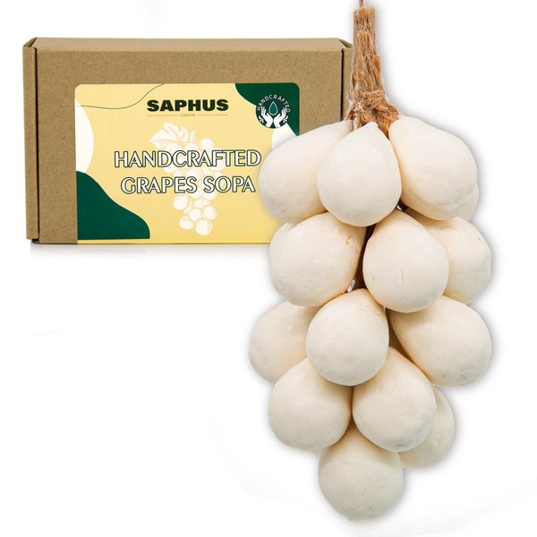 SAPHUS Handmade Bar Soap for Face and Body Wash, Natural Vegan Soap for Men and Women and Kids, Cold Process, White