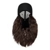 AynnQueen Baseball Cap with Hair Extensions for Women Adjustable Hat with Synthetic Wig Attached 8inch Kinky Curly Hair Black Baseball Cap (Medium Brown)