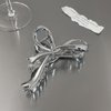 Metal Silver Hair Claw Clips Hair Bows for Women 1Pcs Ribbon Bow Hair Claw Clips for Thick Hair Bow Knot Hair Clips Bow Silver Hair Clips Bow Hair Clips Bow Clips Cute Hair Bows Bows Hair Accessories