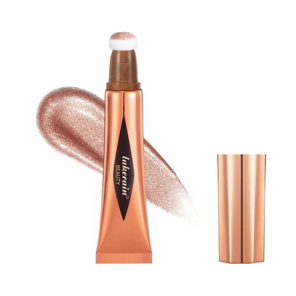 YU KUI LX Liquid Highlighter Beauty Stick, Highlighter Makeup, Highlighter Wand,Liquid Beauty Stick With Cushion Applicator For Highlighter, Natural Matte FinIsh Makeup For Women(04#)