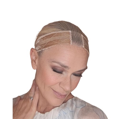 LIT UNICORNS Wig Grip Band for Lace Front Wigs | Velvet Grip Band with Silicone and Lace | Adjustable Wig Head Band | Non Slip Wig Band for All Wigs (Beige)