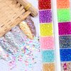 BELICEY Nail Art Rhinestones Kit 1680Pcs Mixed Size Magic Rhinestones Gems Beads for Nail Deisgn Decoration 3D Glass Bubble Beads Flatback Rhinestones for Crafts Clothes Tumblers Face Makeup Manicure