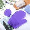 Karenhi Honeycomb Exfoliating Scrubber Set, Honeycomb Face and Body Scrubber Include Spa Bath Mitt Honeycomb Exfoliating Glove for Body Shower, Face Exfoliator Scrubber Sponge, Quick Drying (Purple)
