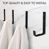 KIBAGA Stylish Bathroom Towel Hooks for Wall Mount Set of 4 - Beautiful, Sturdy & Easy to Install Metal Wall Hangers - Space Saving Matte Black Towel Holder - Your Perfect Bathroom Decor Addition