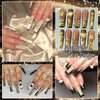RODAKY 45PCS Gun Nail Charms 3D Dollar Charms for Nails Gold Cross Nail Gems Metal Star Planet Nail Art Charms with Rhinestone Glitter Luxury Nail Decoration for Women Manicure Design