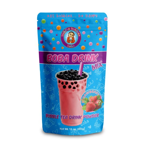 STRAWBERRY CREAM Boba/Bubble Tea Drink Mix Powder By Buddha Bubbles Boba (10 Ounce) (283 Grams)