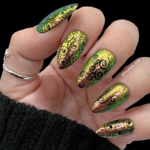 Maniology Swirls Nail Stamping Plate, Swirling Patterns Nail Art Designs, Swirl-Theme Manicures