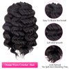 ToyoTree Ocean Wave Crochet Hair - 12 Inch 8 Packs Dark Brown Crochet Braids, Synthetic Braiding Hair Extensions (12 inch, 2)