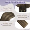 Full Shine Ombre Hair Extensions Sew In Weft Hair Extensions Color Dark Brown To Ash Brown Mix Dark Brown Hair Extensions Remy Hair Weft Hair Extensions Human Hair Double Weft For Women 105G 16 Inch