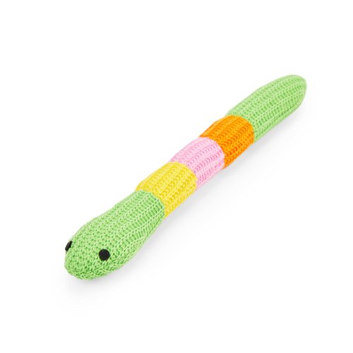 Leaps & Bounds Green Crochet Snake Cat Toy X-Small