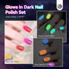 SAVILAND Glows in the Dark Nail Polish Set: 12 Colors Luminous Neon Vegan Nail Polish Kit with Base-Top Coat, Glow Effect Regular Nail Polish Quick Dry for Finger Toe Salon Home DIY Nail Art Beginner