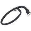 Round Genuine Rolled Leather Choke Dog Collar Black (30" Long)