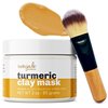 Bella Jade Turmeric Vitamin C Clay Face Mask & Brush for Acne, Hyperpigmentation, Dark Spots and Anti Aging - with Tumeric, Kaolin Clay, Organic Aloe Vera and Manuka Honey