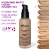 Khasana Moisturizing Liquid Foundation, Flawless Matte Finish Makeup, Full Coverage & Longwear, Lightweight Foundation Formula #8 Natural Beige