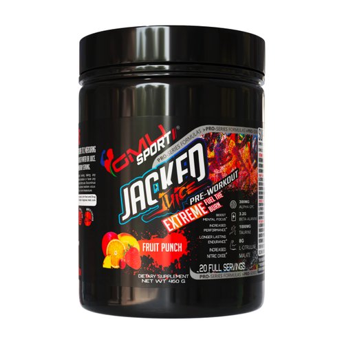 GMU SPORT Jacked Juice Pre-Workout Powder - High Energy, Explosive Pump & Focus for Men & Women 8g Citrulline Malate, Creatine, Beta Alanine, B-Vitamin Boost- - 40 Servings, Fruit Punch Flavor