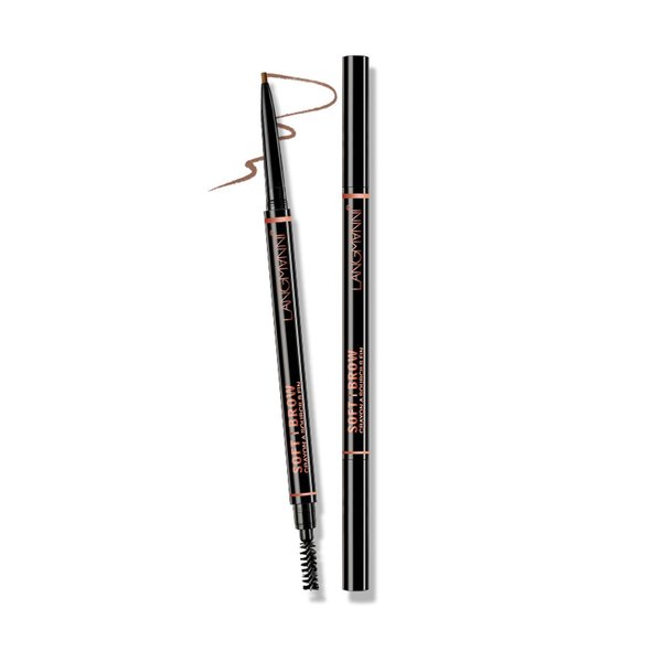 Kyannkara Eyebrow Pencil Stereoscopic Eye Makeup Eyebrow Makeup, Long Lasting, Waterproof and Smudge-proof(Soft Brown)