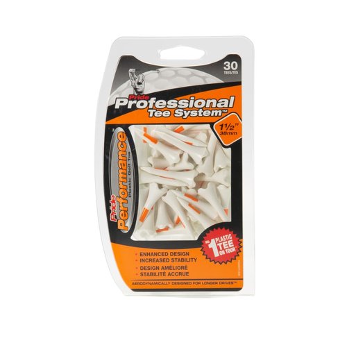 Pride Performance Professional Tee System Plastic Golf Tees 30 Count(Pack of 1)), 1 1/2-Inch,White