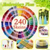 LE PAON Embroidery Floss 240 skeins 100% Egyptian Long-Staple Cotton Cross Stitch Threads -Friendship Bracelets String -Mercerized Crafts Floss Total 1920M 8M/pc 24pcs/Bag 10package