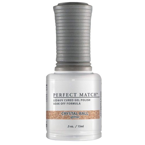 LeChat Perfect Match Gel Polish, Crystal Ball, Rose Gold with Glitter Finish, Easy Application, Soak Off Formula, 0.5 Fl Oz