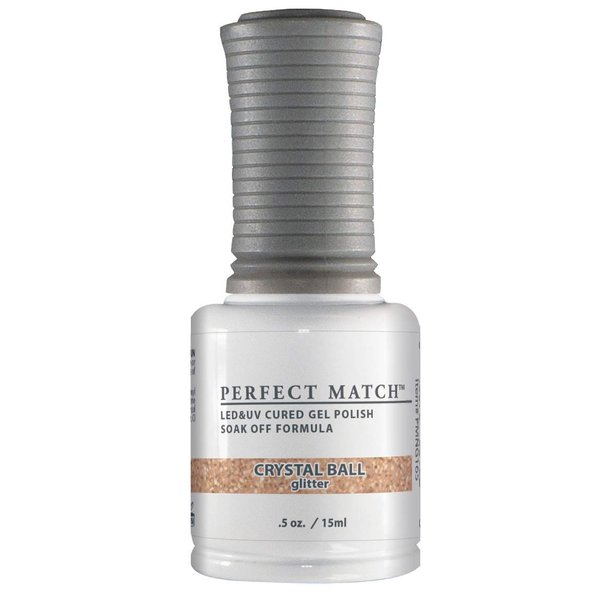 LeChat Perfect Match Gel Polish, Crystal Ball, Rose Gold with Glitter Finish, Easy Application, Soak Off Formula, 0.5 Fl Oz