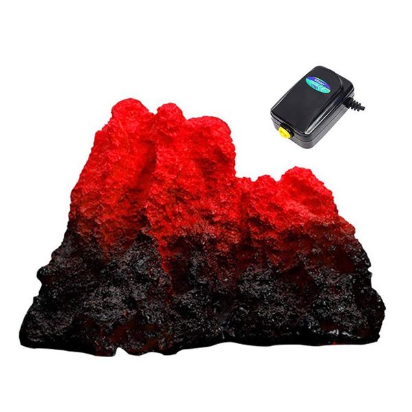 Tank Decoration Volcano Ornament Aquarium Decorations Volcanic Stone for Fish Tank (L)