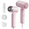 Webeauty Hair Dryer, [Super Mini] Ionic High-Speed Blow Dryer 110V Travel 200 Million Negative Ions, 110,000RPM Brushless Motor for Home Salon Fast Drying Portable Lightweight, Pink