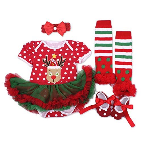 Doll Clothes Outfit for 20"-23" Reborn Baby Red Tutu Dress 4 Pcs/Set