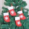 San Tokra 12Pcs Christmas Socks Decoration Snowflake Tableware Holders, Candy Pouch Bag Knife Spoon Fork Bag Mini Christmas Stockings for Xmas Decorations Dinner Table Ornaments