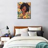 Fashion Girl in Garden Flowers Oil Paint by Number Kits for Kids and Adults Beginner Africa American Women Acrylic Digital Pitures Lady Wearing Sunglass Paintwork Home Decor Boho Gift(16''W x 20''H)