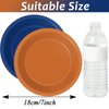 Wiooffen 48 Pcs Orange Blue Party Plates Birthday Party Disposable Paper Dessert Plates Supplies Decorations Dart War Theme Plates Tableware for Birthday Baby Shower