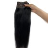 One Piece Human Hair Clip in Extensions 20 Inch 100G Black Clip in Hair Extensions Real Human Hair Black Girl Straight Double Weft Seamless Clip in Hair Extensions Human Hair V Shaped Clip ins Hair
