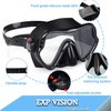 Snorkel Diving Mask, Professional Snorkeling Mask Gear, Ultra Clear Lens with Wide View Tempered Glass Goggles,Anti Leakage Scuba Mask, Silicone Swimming Goggles Mask for Adults, 3 Color (Black)