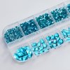 Blue Nail Art Rhinestone, 3D Crystal Nail Diamond Gem, Flatback Rhinestones Multi Shapes Sizes Nail Design for Women Girls Manicure Charms Decorations, DIY Jewelry Making Craft Supplies