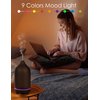 Essential Oil Diffuser,Handcrafted Ceramic Diffuser for Home,Ultrasonic Cool Mist Air Diffuser, 9 Colors Night Light with Timer (Black)
