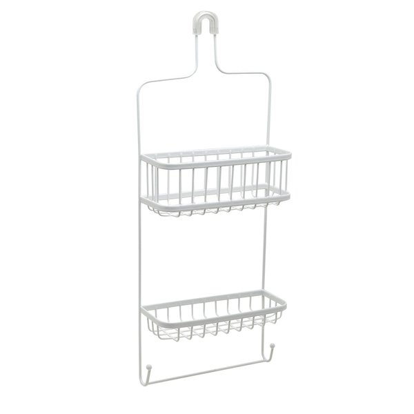Zenna Home Hanging Over-the-Shower Caddy, 2 Baskets, White