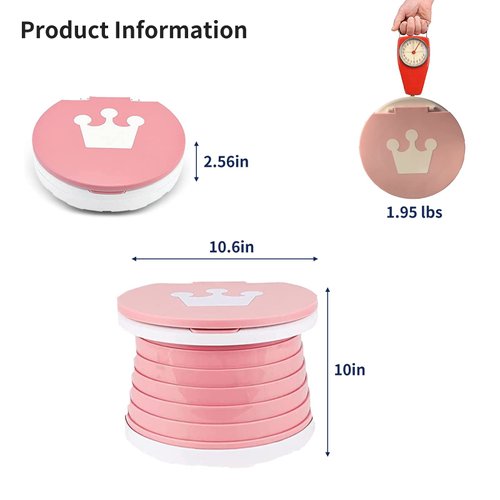 Travel Potty for Toddler, Portable and Foldable Toilet, Apply to Seat Emergency Toilet for Car, Camping, Outdoor, Indoor (Pink)