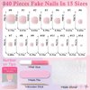LuckForever 240pc French Gel X Toe Nail Tips Short Square Fake Toenails French Tips Press on Gel Nails Nude Toe Nail Tips Full Cover Soft Gel False Toenails with Glue for Acrylic Toe Nail Extensions