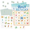 RLCNOT Beach Bingo Game, 24 Players Bingo Game, for Teenager Summer Beach Party Bridal Shower Birthday Party, Hiking, Trip Family Holiday Party, Reception Activity Supplies - 009
