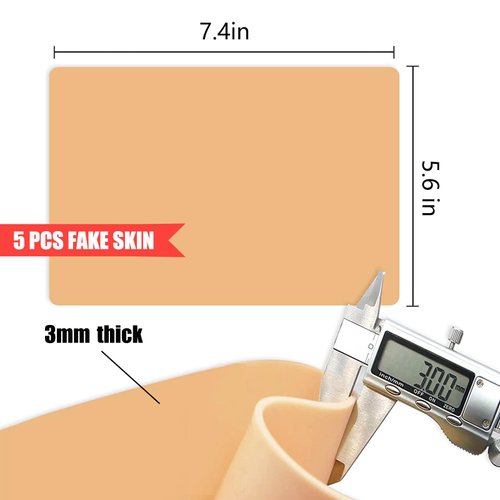 Tattoo Fake Skin - 5Pcs 3MM Tattoo Practice Skins 10Pcs Tattoo Transfer Paper Tattoo Skin Practice Kit Tattoo Stencil Paper Tattoo Accessories Tattoo Starter Kit