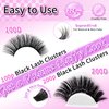 Lash Clusters 100D+200D Thick Volume Eyelash Clusters 12-22mm Long Cluster Lashes Fluffy Eyelash Extensions Individual Lashes Clusters DIY at Home Eyelashes D Curl Lash Extension by FOINEMYED