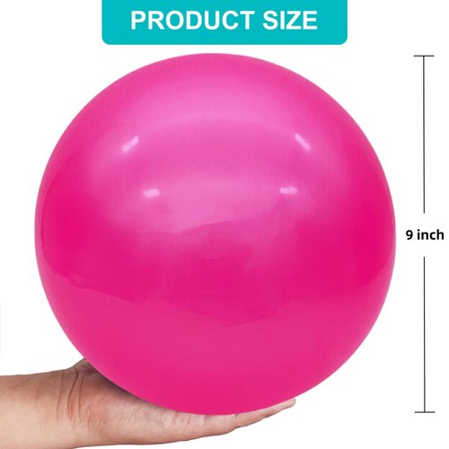 GCQJOQ 9 Inch Inflatable Bouncy Balls for Indoor Outdoor Play Balls (Pink)